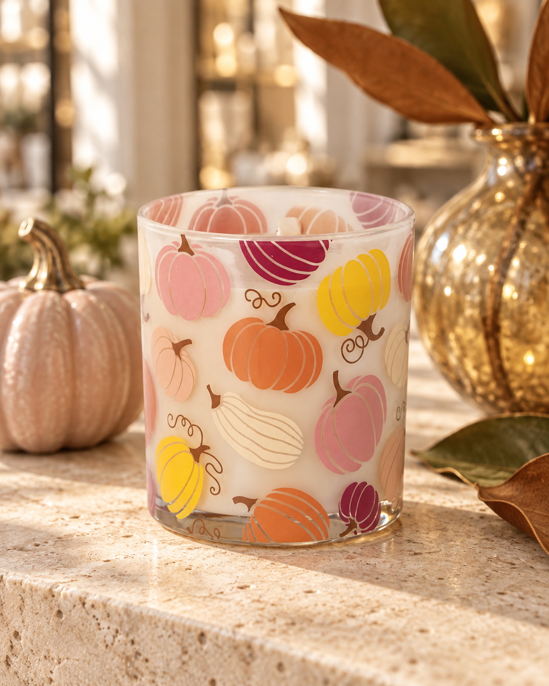 Sweet Grace Pumpkin Decal Candle