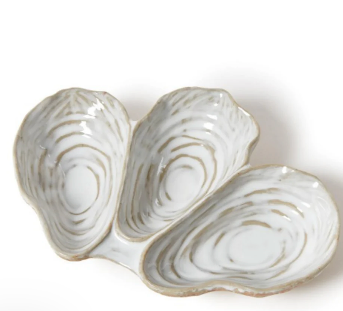 Oyster Shell Section Tidbit Tray