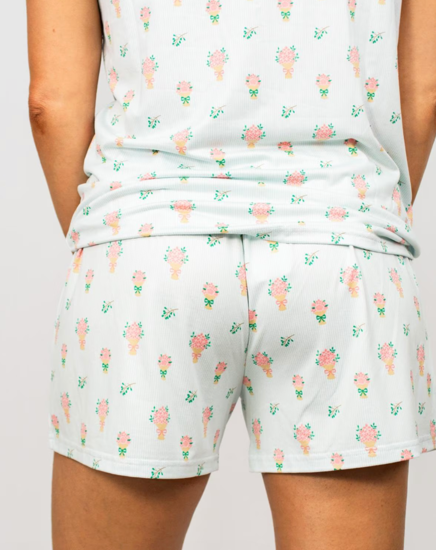 Love Blooms Here Sleep Shorts