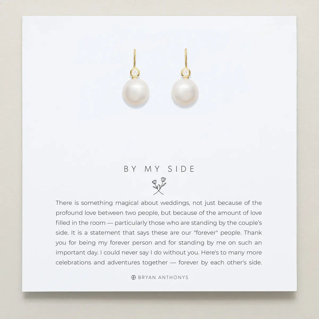 By My Side Pearl Drop Earrings